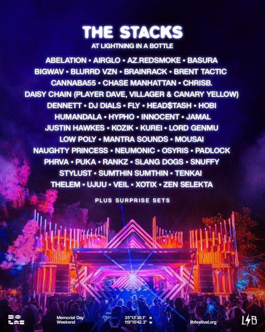 Bigger. Badder. Louder. Lower. 🔊
Presenting The Stacks 2025. New location, expanded dance floor, more room for surprise sets 😏, and we're adding shade.

Tier 3 GA Passes are almost sold out. Prices increase this week. Junkyard, Grand Artique, and Compass lineups coming soon. ⚡️