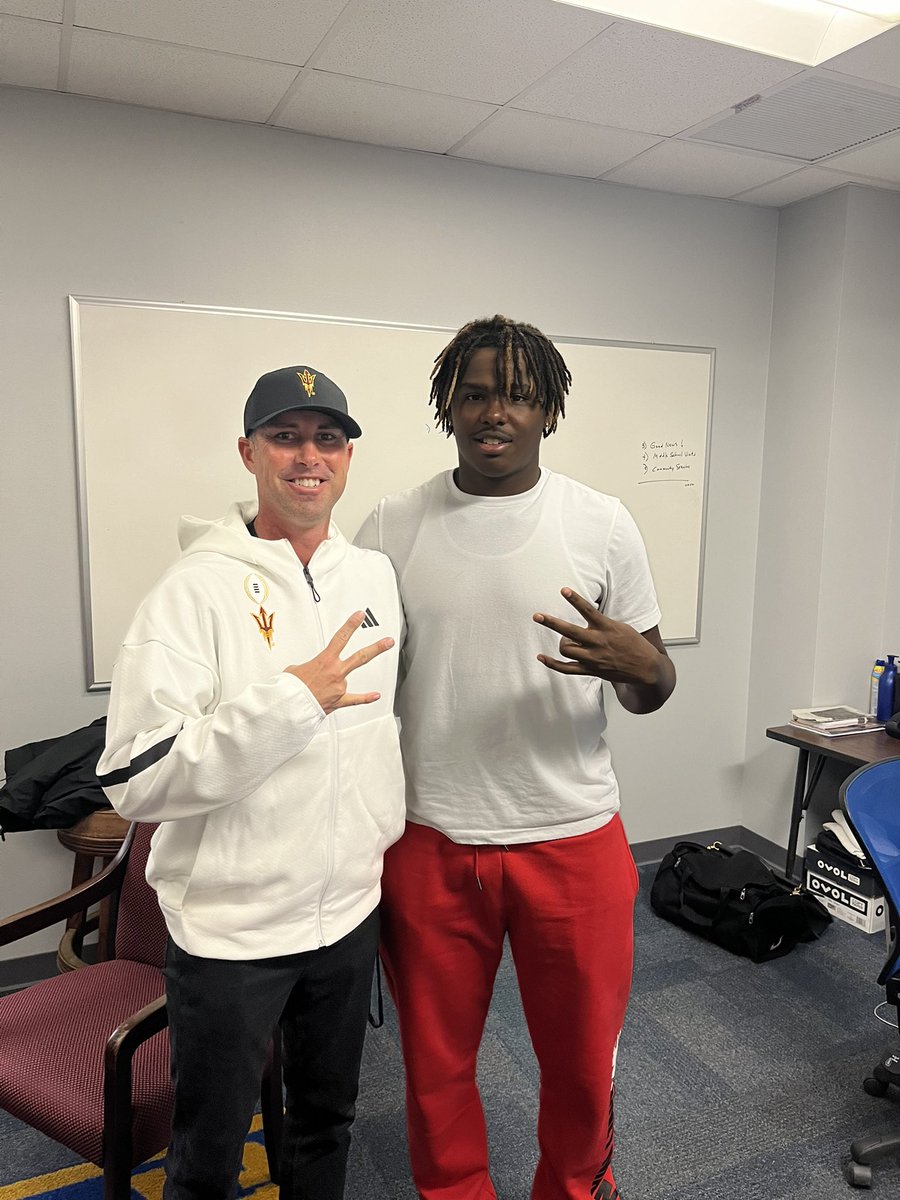 Thank you <a href="/CoachMohns/">Jason Mohns 🔱 🏈</a> for coming to see me at school today! <a href="/ASUFootball/">Sun Devil Football</a> <a href="/PF_HighFootball/">Pflugerville High School Football</a>