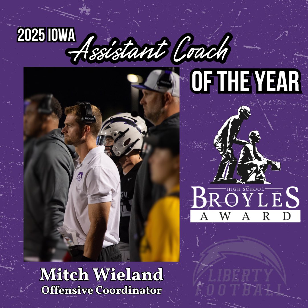 Congratulations to Coach Mitch Wieland!! <a href="/ColbertJust/">Dr. Justin Colbert</a> <a href="/ICLibertyFB/">ICLibertyFB</a>