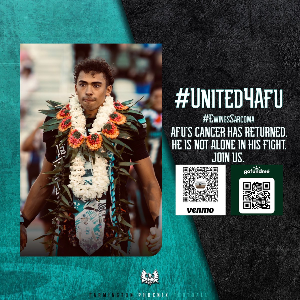 Farmington Phoenix Football (@fhs_phoen1x) on Twitter photo Everything for our Brother! We love and support you Afu! <a href="/AfuFiefia/">Afu Fiefia</a> 🎗️🙏🏽 <a href="/d_fiefia/">David Fiefia</a> <a href="/FHS_PHOEN1X/">Farmington Phoenix Football</a> <a href="/coatsie20/">Daniel Coats</a>
gofundme.com/f/help-afu-fie…
#United4AFU
#EwingsSarcoma Everything for our Brother! We love and support you Afu! <a href="/AfuFiefia/">Afu Fiefia</a> 🎗️🙏🏽 <a href="/d_fiefia/">David Fiefia</a> <a href="/FHS_PHOEN1X/">Farmington Phoenix Football</a> <a href="/coatsie20/">Daniel Coats</a>
gofundme.com/f/help-afu-fie…
#United4AFU
#EwingsSarcoma