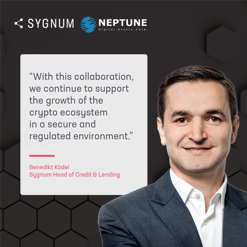 sygnumofficial's tweet photo. Sygnum has established a strategic borrowing relationship with @NeptuneDAC, one of the first publicly traded blockchain companies in Canada.

“We are excited to support @NeptuneDAC in expanding its broad digital asset portfolio,” says Benedikt Ködel, Sygnum Head of Credit and Lending.

“With this collaboration, we continue to support the growth of the crypto ecosystem in a secure and regulated environment.”

Read the press announcement here: https://t.co/m2htb2BSZm

#digitalassets #blockchain

Disclaimer: https://t.co/IQ7NTpfFUs