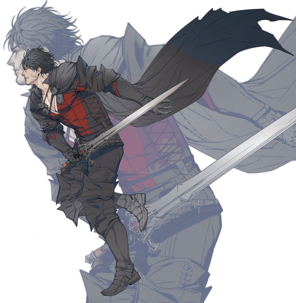 gloominny's tweet photo. did a collab t8 anniversary 
here's Clive🗡✨️ #FFXVI https://t.co/WzI5XRWU57