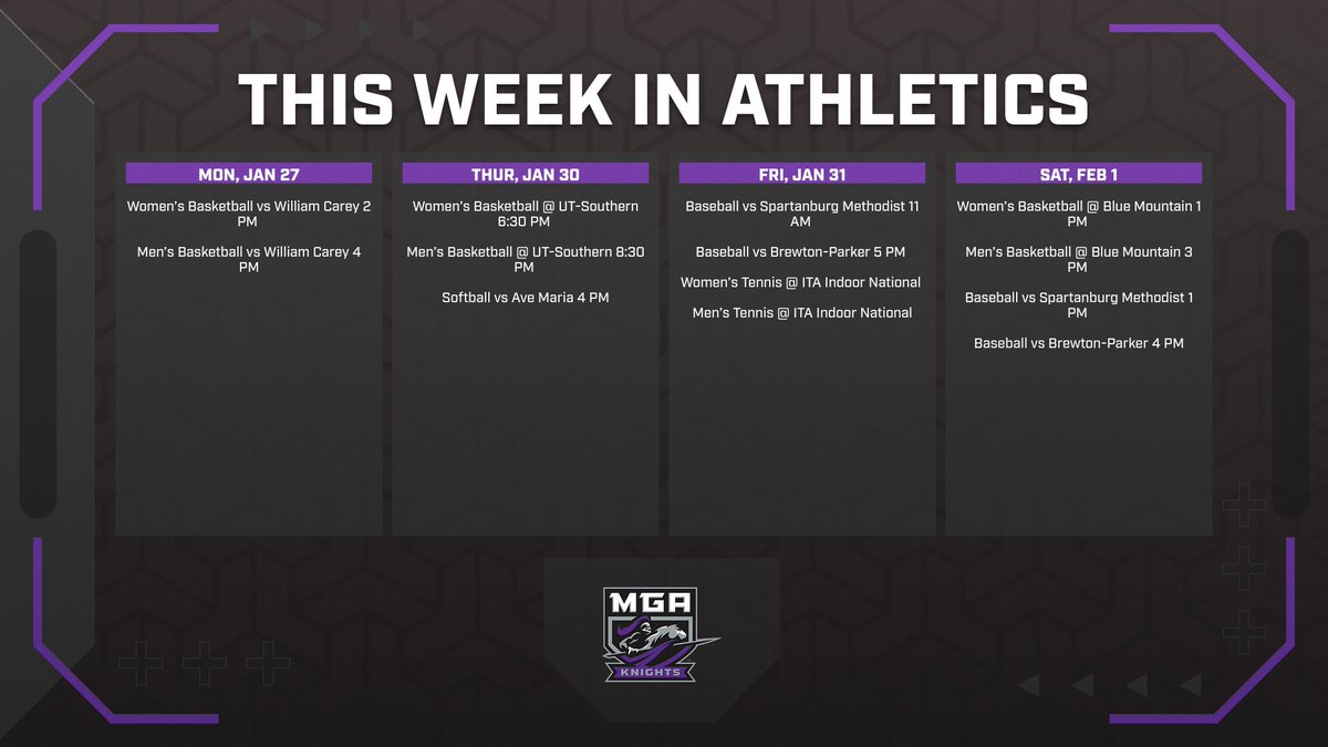 This Week's Events in Athletics! #GoKnights