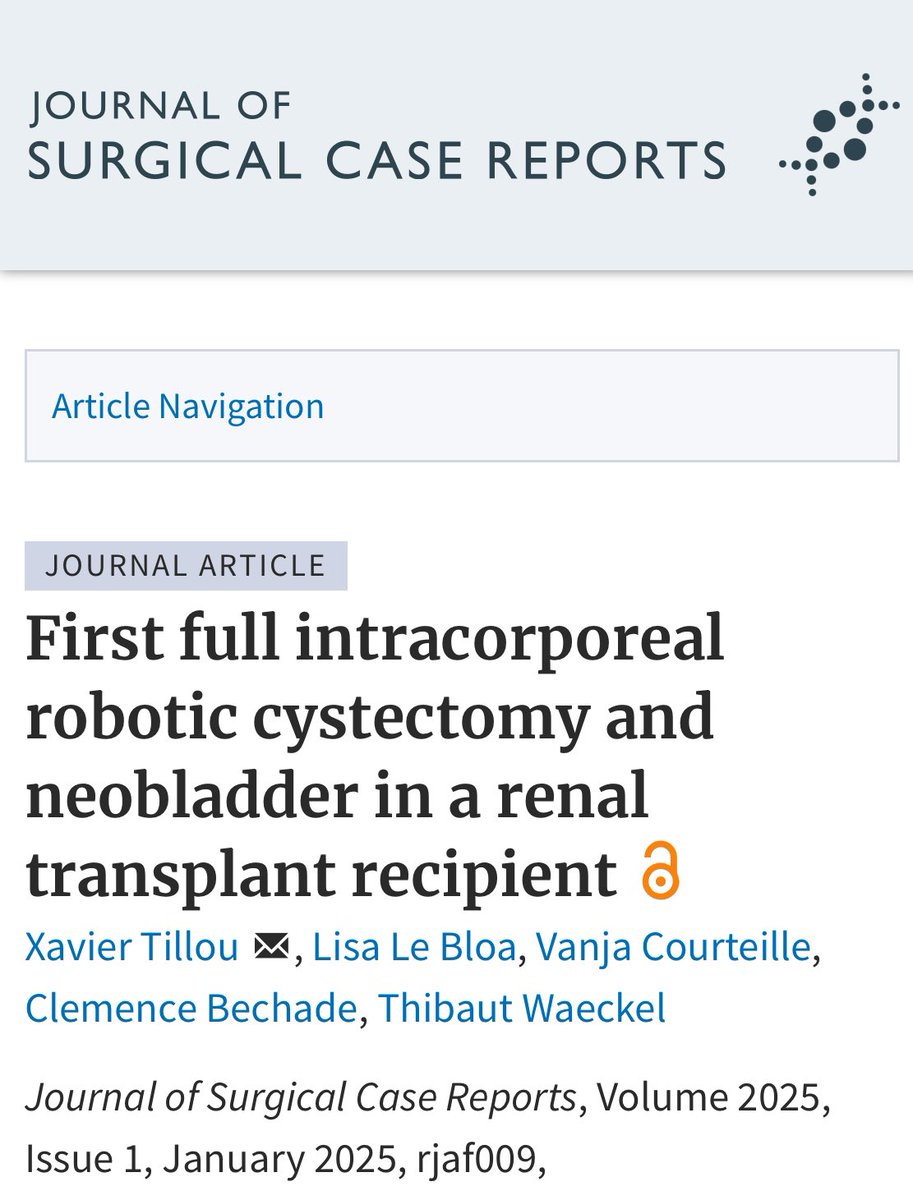 World first. #robotic #cystectomy #neobladder #renaltransplant. Thanks 🙏🏻 to all the team for making it possible. doi.org/10.1093/jscr/r…