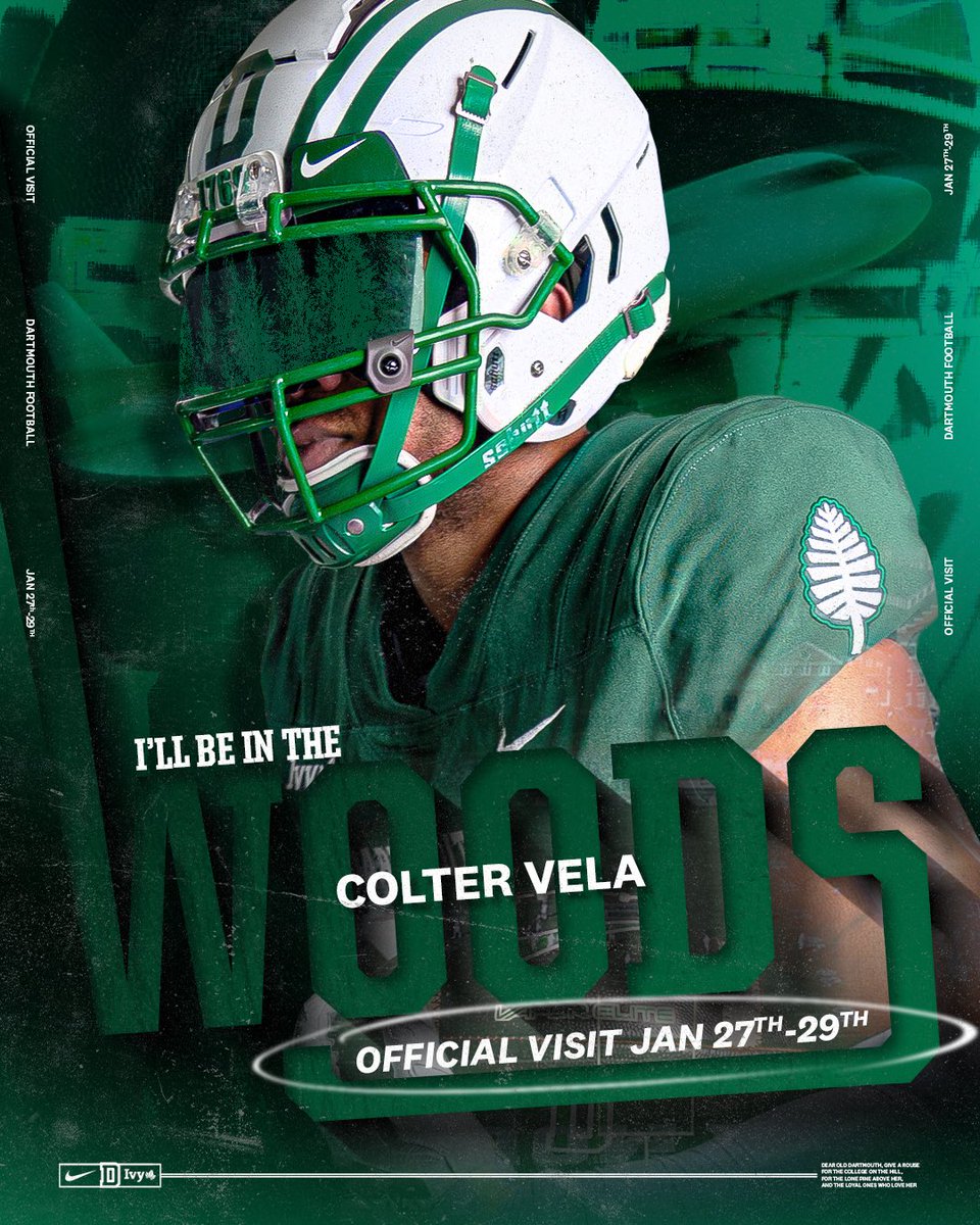 Excited for my official visit to Dartmouth!!🌲 <a href="/Coach_McCorkle/">Sammy McCorkle</a> <a href="/coachirishodea/">Danny O'Dea</a> <a href="/DartmouthFTBL/">Dartmouth Football</a> <a href="/NoFoFootball/">NorthForsythFootball</a> <a href="/NFHS_FB_Recruit/">NFHS FB Recruiting</a> <a href="/RecruitGeorgia/">Recruit Georgia</a> <a href="/NEGARecruits/">Northeast Georgia Recruits</a> <a href="/NwGaFootball/">NwGa Football</a>