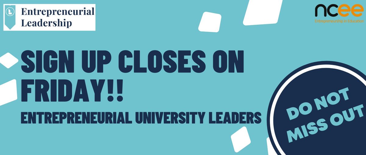 Unlock your leadership potential! Join the Entrepreneurial University Leaders programme to drive innovation, lead change, and connect with like-minded peers. Don’t wait—sign up before registration closes on January 31st. eu1.hubs.ly/H0g7Cs80

#EUL25 #EntrepreneurialLeaders