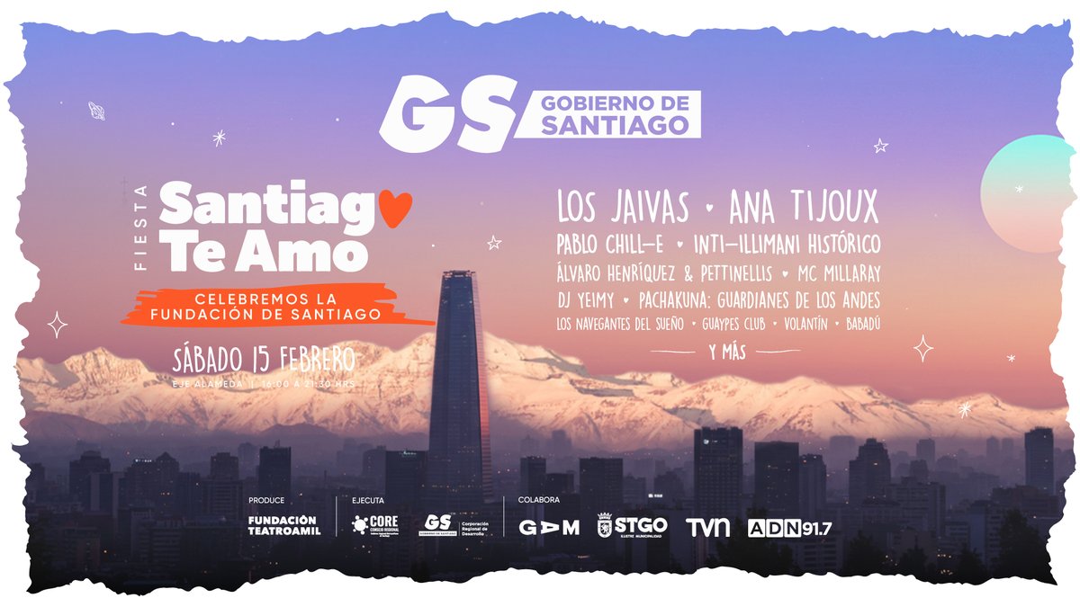 ¡Este 15 de febrero, la Nueva Alameda se llena de música, arte y cultura para celebrar el cumpleaños de Santiago! 
¡Ven a disfrutar de la “Fiesta Santiago, Te Amo”! Toda la info aquí -> corporacionrm.cl/fiesta-santiag…