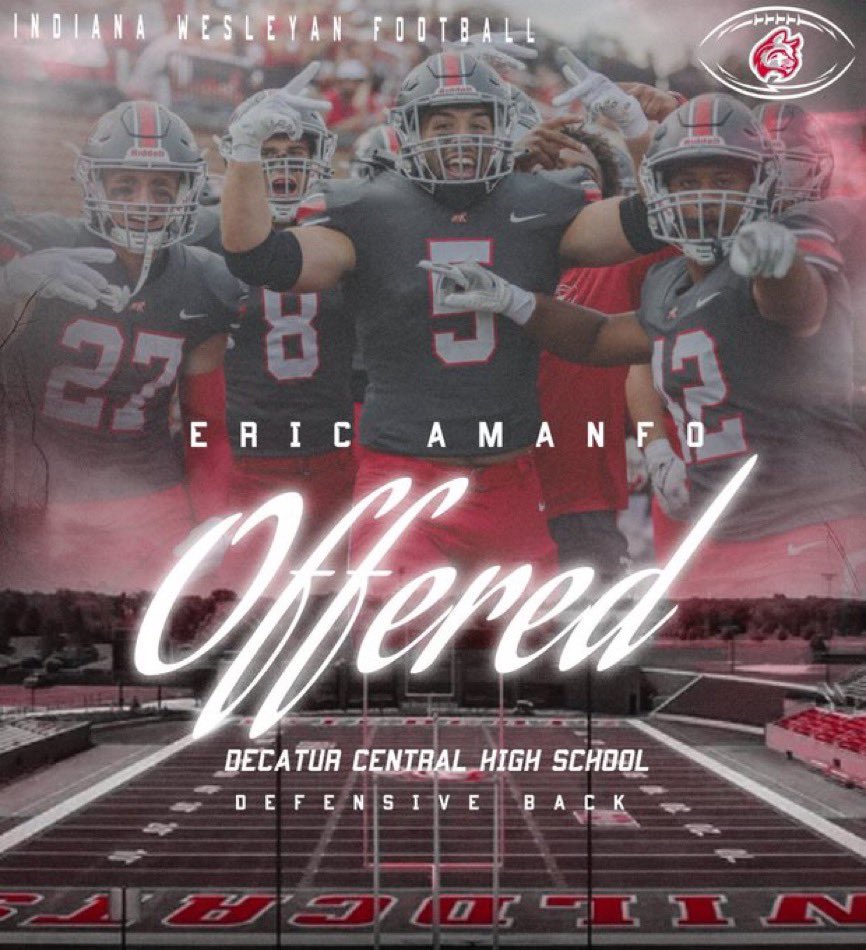 #AGTG after a conversation with <a href="/Coach_Cush/">Jaylen Cushenberry</a> I am blessed to say I have received an Offer from <a href="/IndWesleyan_FB/">Indiana Wesleyan FB</a> <a href="/DCHawkFootball/">DCHS Football</a> <a href="/juicewills29/">Juice Williams</a> <a href="/IndianaPreps/">Indiana Preps</a> <a href="/SCOT_FB/">Small College Football Offer Tracker</a> <a href="/Coach_Rode/">Andrew Rode</a> <a href="/indystar/">IndyStar</a>