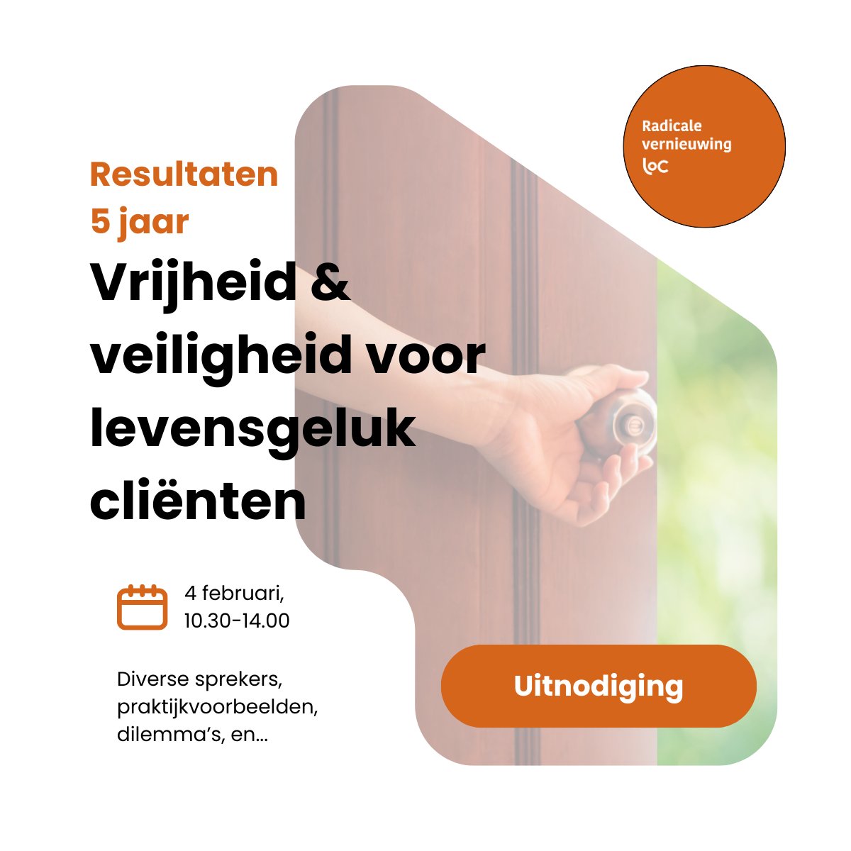 🟠 Betrokkenen bij deelnemende organisaties aan de beweging Radicale vernieuwing opgelet! 
🟠 Deelnemers aan dit actieteam en relaties van onze vernieuwingsbeweging opgelet! 
🟠 Cliëntenraden die lid zijn van LOC Waardevolle zorg opgelet!

Jullie zijn van harte uitgenodigd :-)