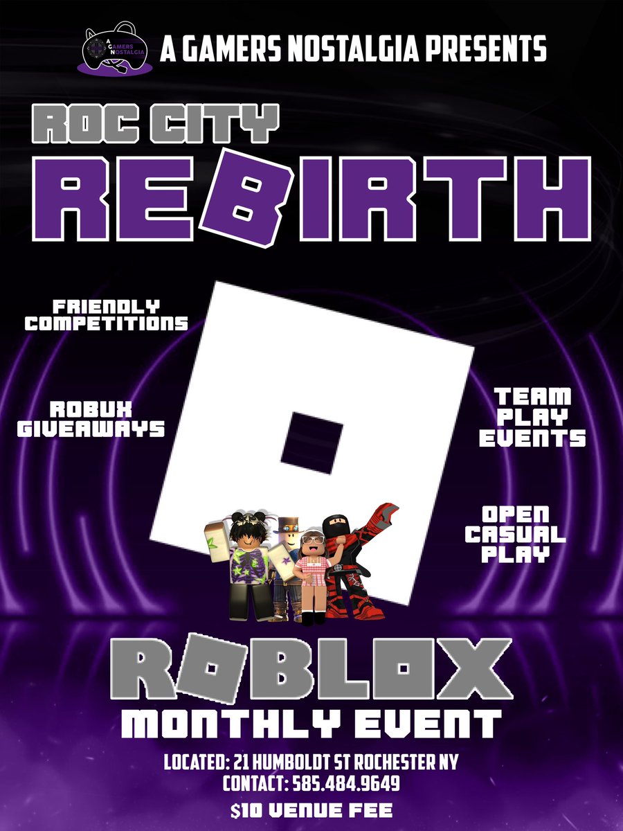 AGNostalgia1's tweet photo. February 15th is Roc City Rebirth 3! Casual play, friendly competitions, team events and more will be going on all through the event 💪🏾There will also be all types of @roblox goodies being given away especially ROBUX every hour on the hour👀 #agn #roblox #gamebettertogether #oof https://t.co/UvOK4CiJNV