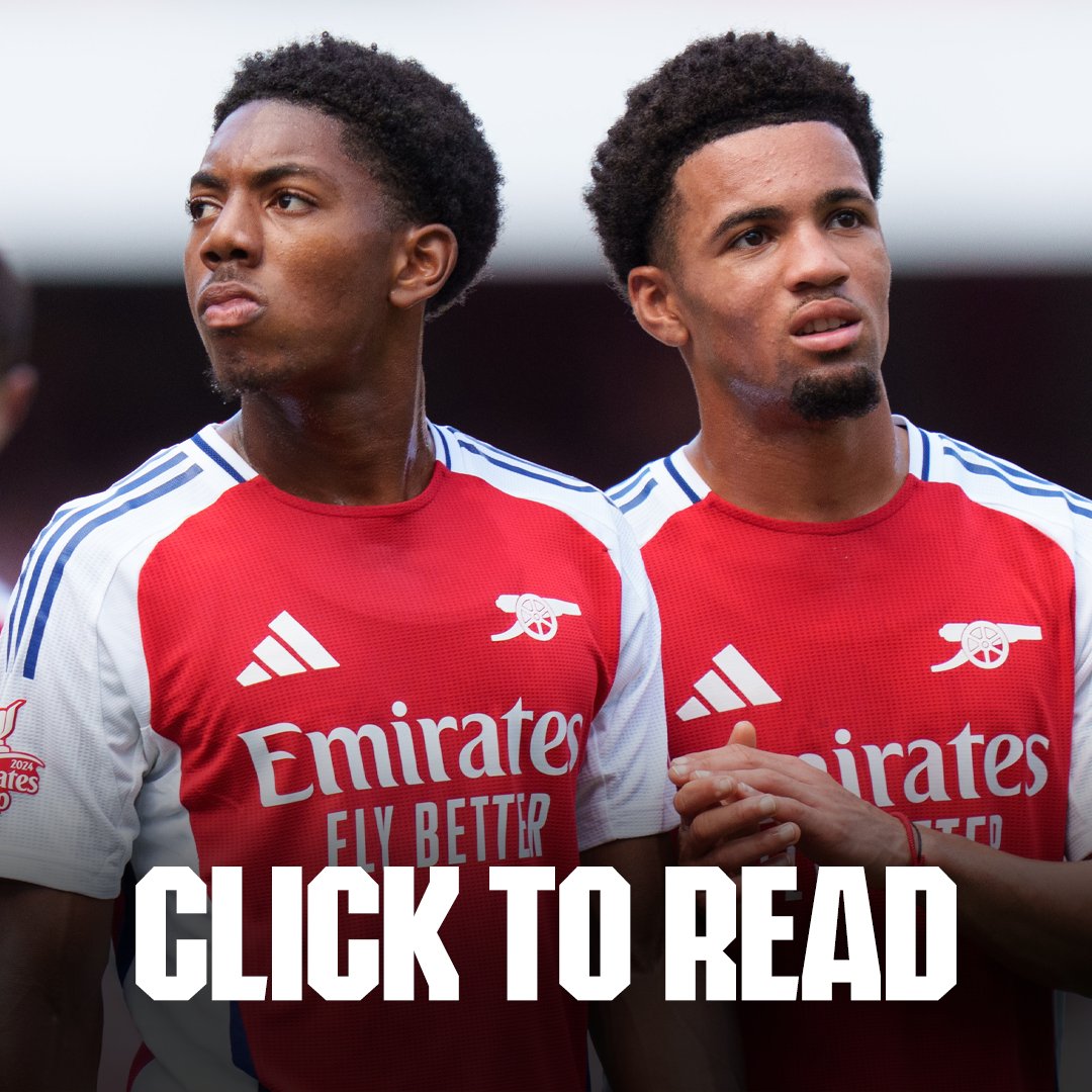 Arsenal's tweet photo. From Hale End 🏡

🗞️ Read about Ethan Nwaneri and Myles Lewis-Skelly setting a new Arsenal record on Saturday 👇