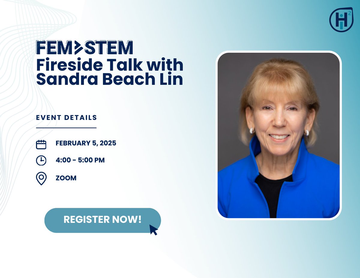 H2i_UofT's tweet image. Join H2i on Feb 5th for our first Fireside at FemSTEM of 2025!
We'll be sitting down with Sandra Beach Lin to learn about her impressive career, learnings to date, advice for founders & more...
Resister now: h2i.utoronto.ca/event/fireside…