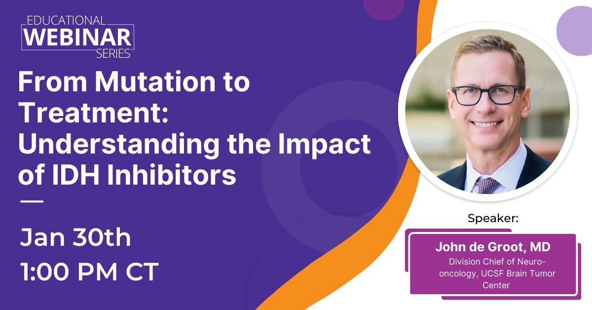 IDH inhibitors are reshaping the future of brain tumor care - want to learn more?

Then you won’t want to miss this weeks webinar, "From Mutation to Treatment: Understanding the Impact of IDH Inhibitors."

Discover how IDH inhibitors like the FDA-approved vorasidenib are