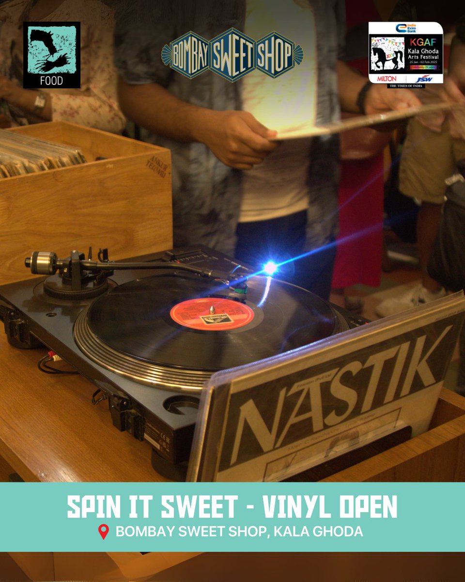 kgafest's tweet image. We took a musical trip through the decades at Bombay Sweet Shop with India Record Co.! From disco to jazz, retro to hip-hop, and everything in between, it was a day of timeless tunes, hidden gems, and funky vibes.

#KalaGhodaArtsFestival #KGAFXXV #kgaf25 #kgaf