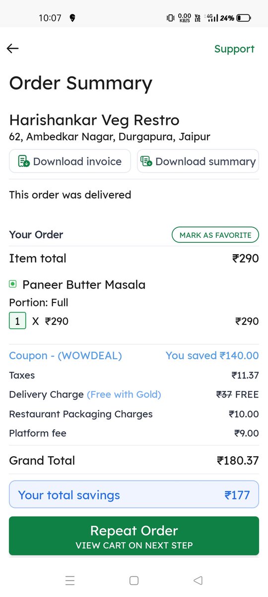 RJF5619's tweet photo. Boycott @zomato @zomatocare Biggest Fraud Food delivery App.Absolute Rubbish and Disgusting service to customers.exploiting customers' time and money. Half quantity of food was delivered. @zomatocare Running scams with Fraudulent Restaurants. Help @consumr_rights @jagograhak_jago https://t.co/0loBxXAn4i