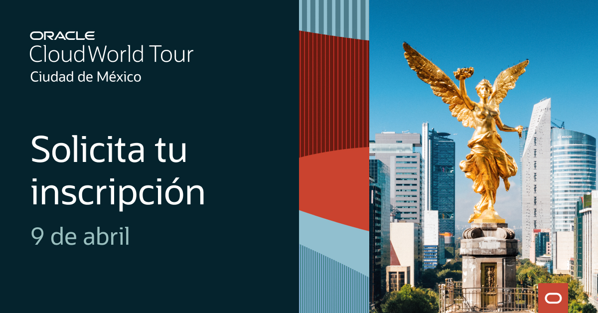 Laura Frías (@lauriutz) on Twitter photo ¡Regístrate hoy para asistir a #CloudWorld Tour Ciudad de México #CDMX 🇲🇽 ! Experimenta el futuro de la nube y la #IA en este evento gratuito de un día. Solicita tu inscripción hoy: social.ora.cl/6018xrbDY ¡Regístrate hoy para asistir a #CloudWorld Tour Ciudad de México #CDMX 🇲🇽 ! Experimenta el futuro de la nube y la #IA en este evento gratuito de un día. Solicita tu inscripción hoy: social.ora.cl/6018xrbDY