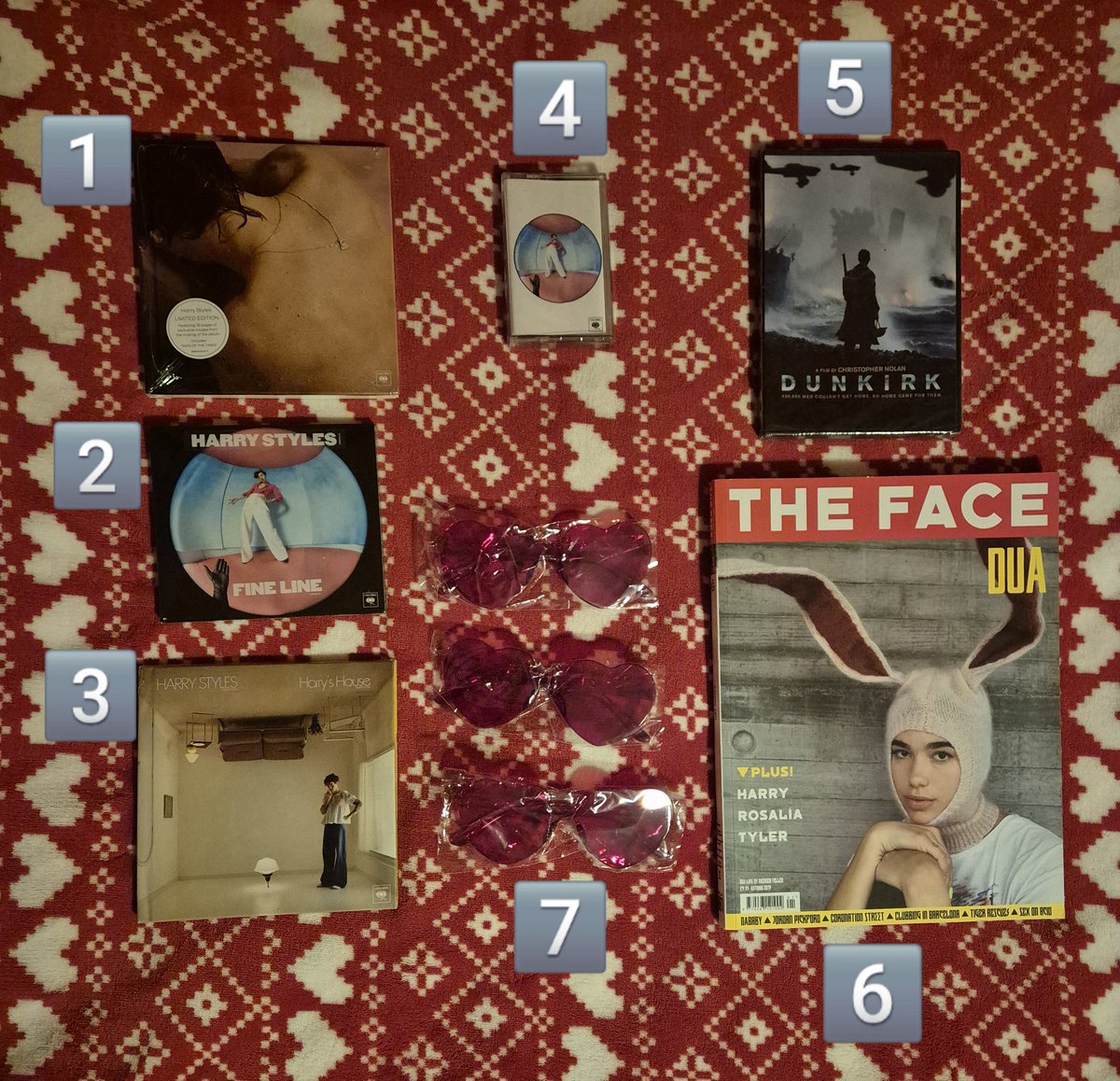 AngelLotsoflove's tweet photo. 💖 Harry Styles bundle giveaway 💖 
 
HS1 &amp; Harry's House limited cd
Fine Line cd+cassette
Dunkirk dvd
Face magazine
Heart-shaped glasses

-Retweet this tweet &amp; follow me*
-Comment your country + a star emoji for full bundle or specific items
-Read info in pics &amp; thread⚠️
March 1 https://t.co/ATjjlkhbn5