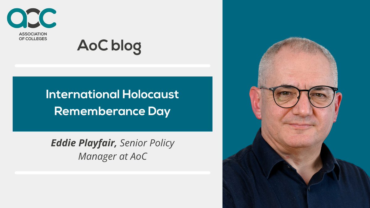Association of Colleges (AoC) (@aoc_info) on Twitter photo "Teaching about past atrocities can help encourage students to challenge hatred, racism and discrimination in the here and now," says <a href="/eddieplayfair/">Eddie Playfair</a> , Senior Policy Manager at AoC, in our new blog on #InternationalHolocaustRemembranceDay.
Read more:
aoc.co.uk/news-campaigns… "Teaching about past atrocities can help encourage students to challenge hatred, racism and discrimination in the here and now," says <a href="/eddieplayfair/">Eddie Playfair</a> , Senior Policy Manager at AoC, in our new blog on #InternationalHolocaustRemembranceDay.
Read more:
aoc.co.uk/news-campaigns…