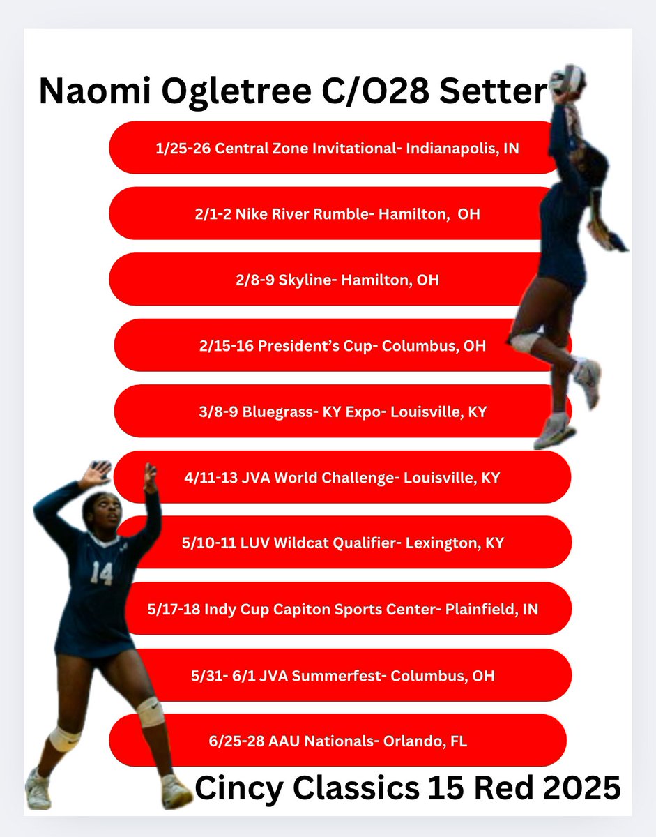 OMG_omi8's tweet photo. #clubszn #scheduledrop #cincyclassics #15Red1 #2028Setter #volleyballplayer #setter #settokill #dump #setterswhohit #SycamoreHS #SycamoreVB #CincyClassics #15RED #15U https://t.co/7F0xuqS5Zz