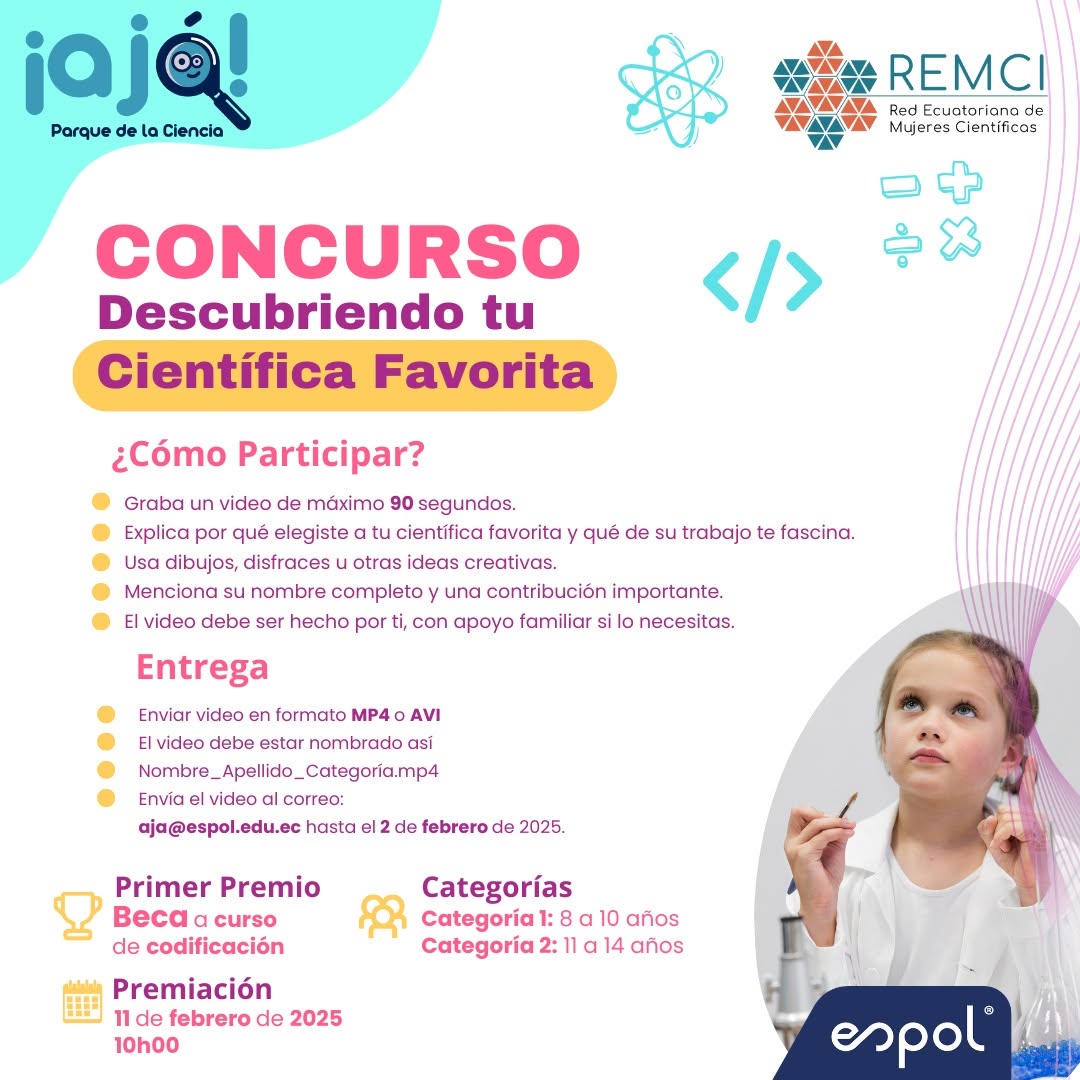 Tenemos este concurso por el #11F, día de la Mujer y la Niña en la Ciencia.  Resaltemos el trabajo de las mujeres en STEM para inspirar a la infancia a elegir estas áreas como carrera profesional.
