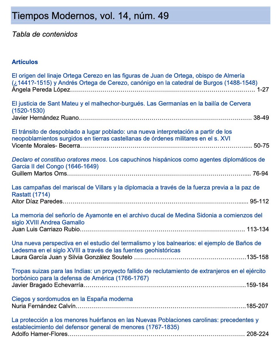 TTMM_revista's tweet photo. Queridos amigos/as.
A finales de diciembre publicamos el nº 49  de la revista Tiempos Modernos. Volvemos a la carga con un magnífico dossier, 13 artículos de miscelánea firmados por magníficos investigadores/as y 13 reseñas que están vuestra disposición en https://t.co/7eBNMWWgwV https://t.co/VoqTYxhmKH