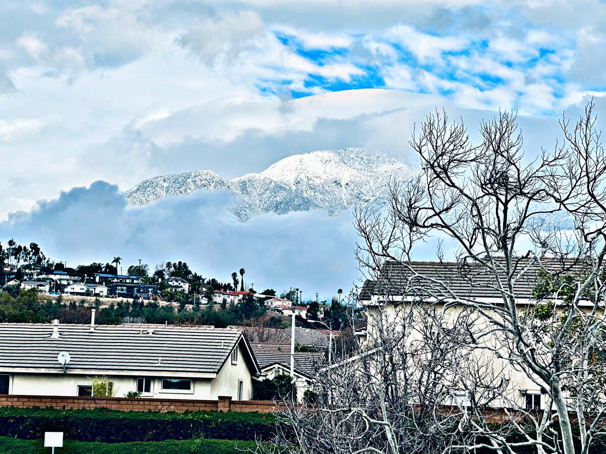 My view of the snow covered mountains.