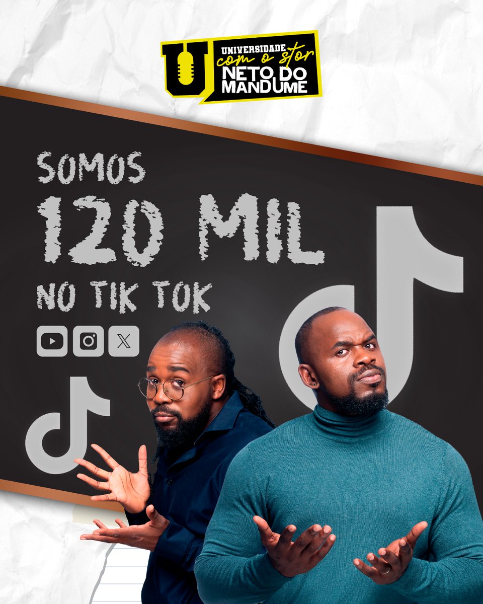 uni_com_o_stor's tweet photo. Somos 120 mil no Tik Tok, os melhores Universitários do país!
@netodomandume @mauro_s3rgio #universidadecomstor #Mandume #decano #stor https://t.co/32qP7owtUD