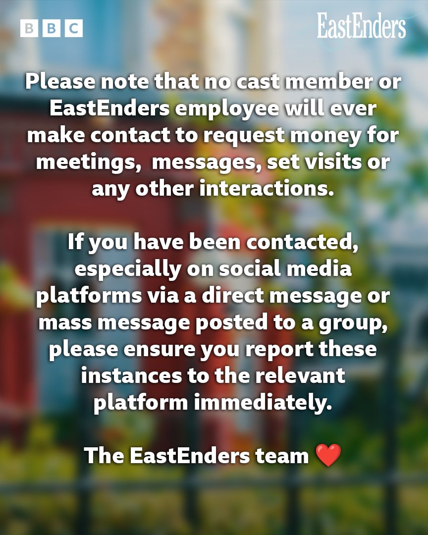 An important message from #EastEnders…