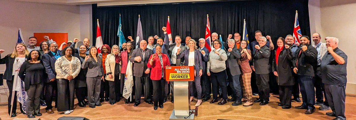 Today, on behalf of the more than 1M union members and all workers in Ontario we expressed our deep concern that <a href="/fordnation/">Doug Ford</a> is about to shut down government at a time when it should be all hands on deck.
More: ofl.ca/allhandsondeck… 
#OnLab #OnPoli