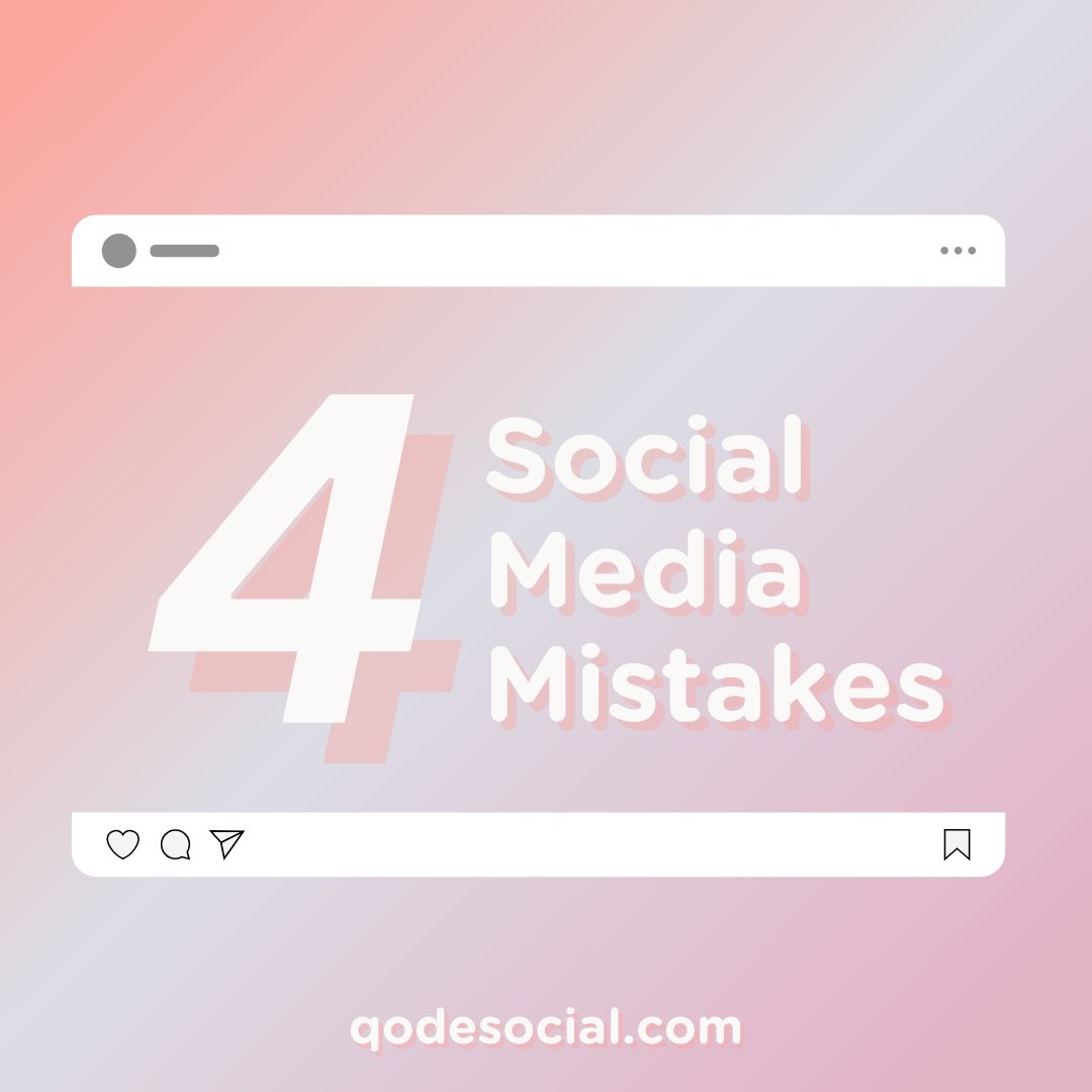 qodesocial's tweet photo. Are these common social media mistakes holding you back? Let us help you turn things around! Send us a DM or email us at hello@qodesocial.com to get started. 📱✨ https://t.co/vaAL9iFCoO