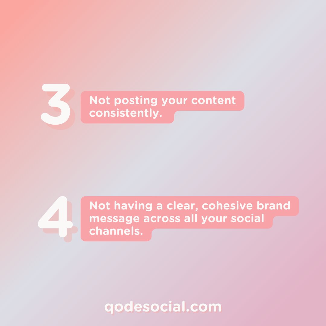 qodesocial's tweet photo. Are these common social media mistakes holding you back? Let us help you turn things around! Send us a DM or email us at hello@qodesocial.com to get started. 📱✨ https://t.co/vaAL9iFCoO