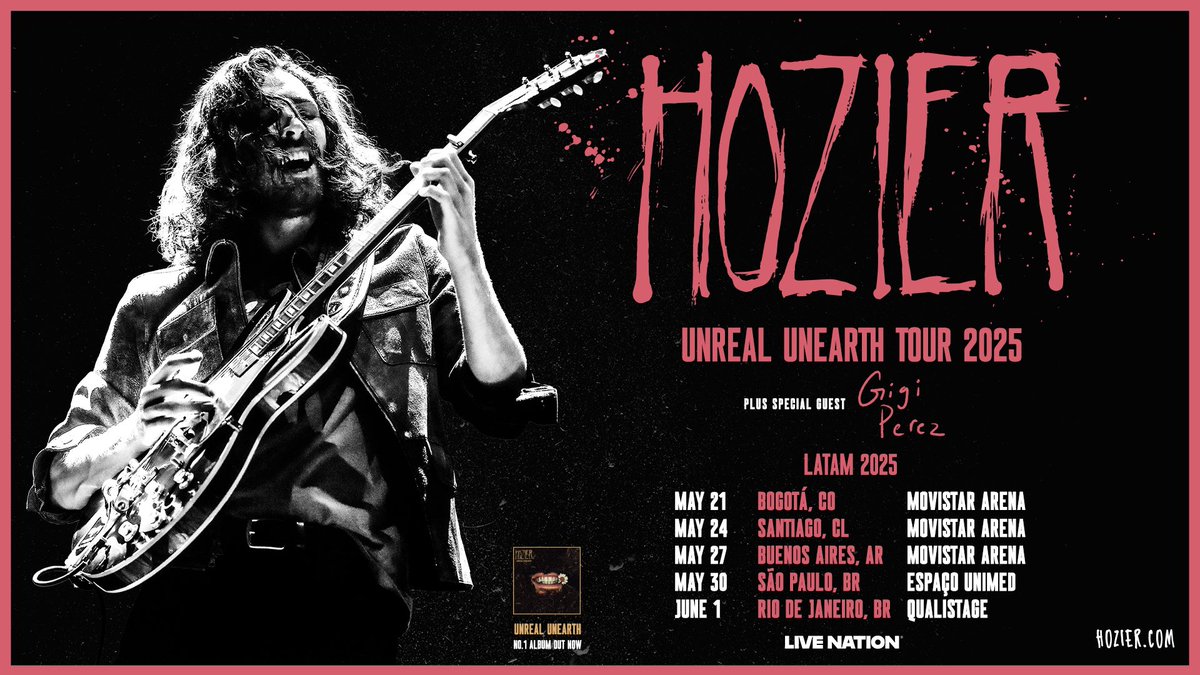 ¡Hozier llega a Latinoamérica con su Unreal Unearth Tour 2025!

Para más información, visita livenation.lat