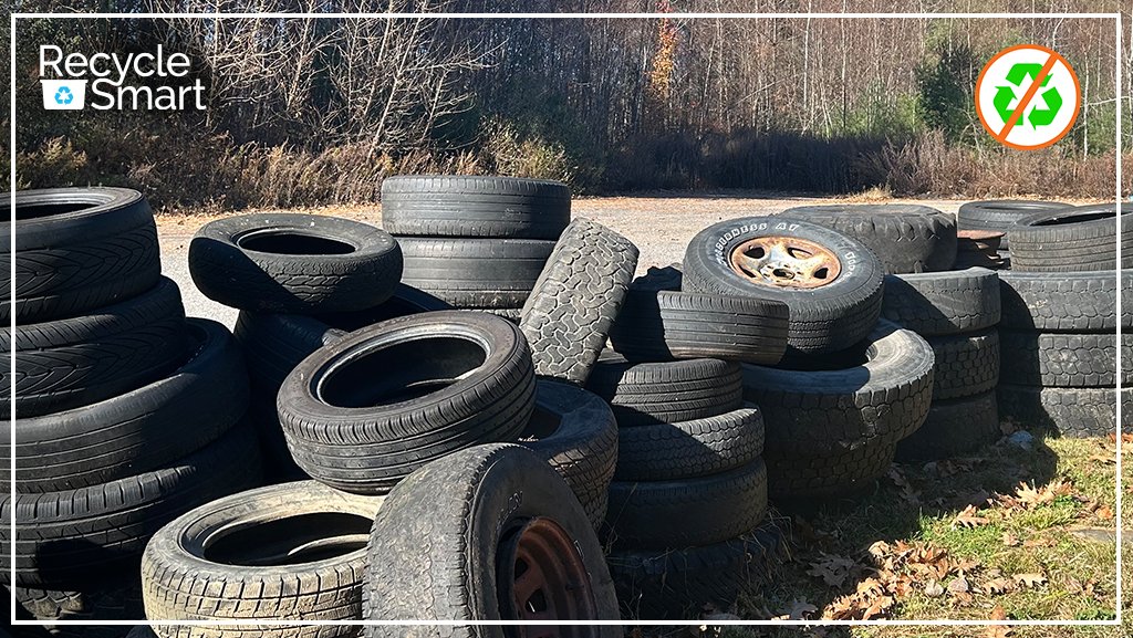 RecycleSmartMA's tweet image. Got tires that need to be retired? Do NOT put them in your recycling. Check with your city or town for proper disposal options. If you're getting new tires, the old ones can be left with the retailer. 

You'll never tire 😉 of checking the Recyclopedia: bit.ly/3wDe4Tl