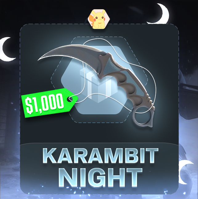 🚨 $1,000 Karambit | Night Giveaway 🚨

To Enter:

➡️ Follow <a href="/PikaGambles/">Pika</a> &amp; <a href="/PikaRewards/">Pika's Rewards</a> 
➡️ Like &amp; RT
➡️ Tag 2 Friends

Winner Rolled in 14 Days ⏰

#csgogiveaways #csgogiveaway #csgo