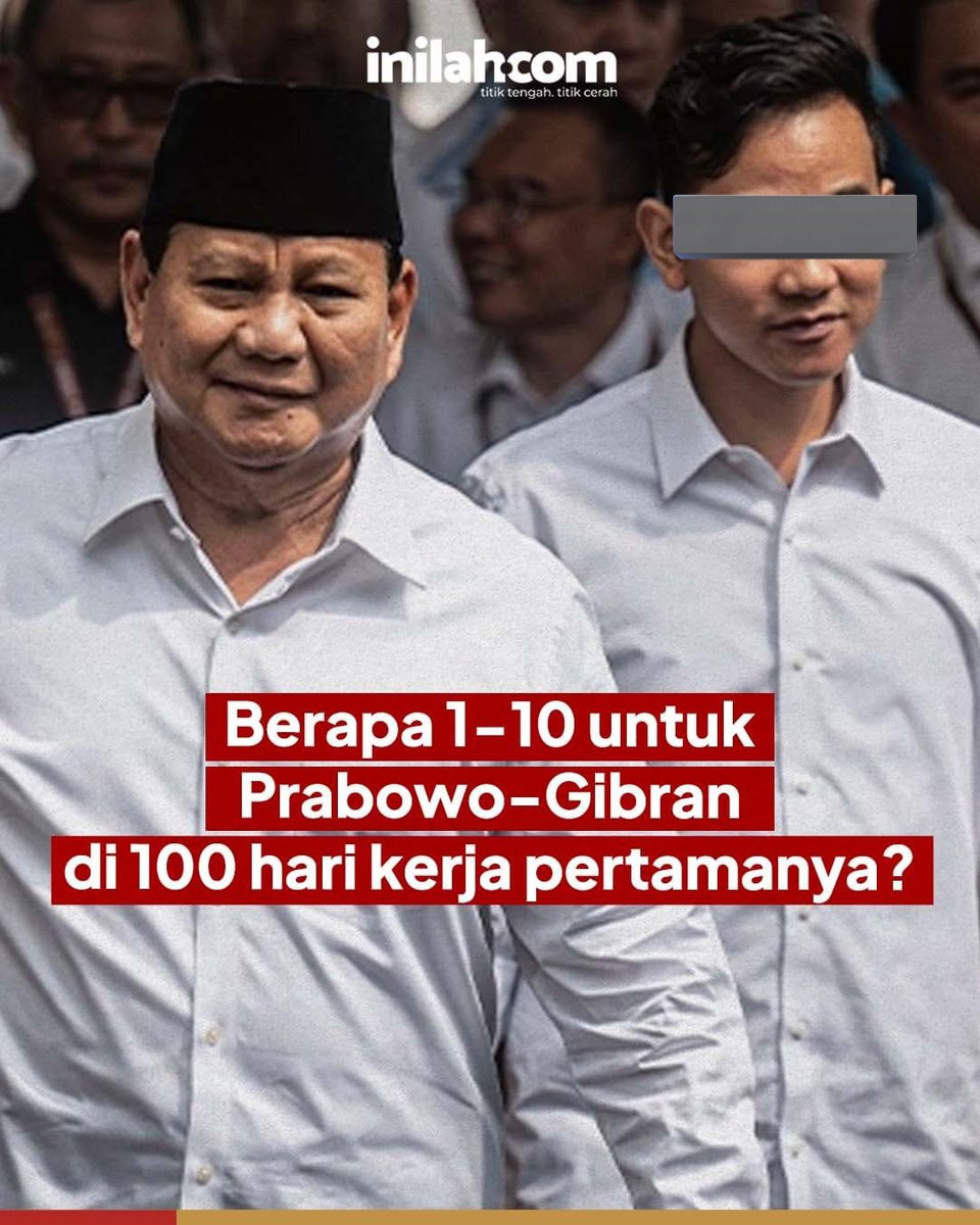 Beri komentar dan penilaian untuk Presiden Prabowo di 100 hari kerja. 

1 - 10 kalian kasih nilai berapa ❓