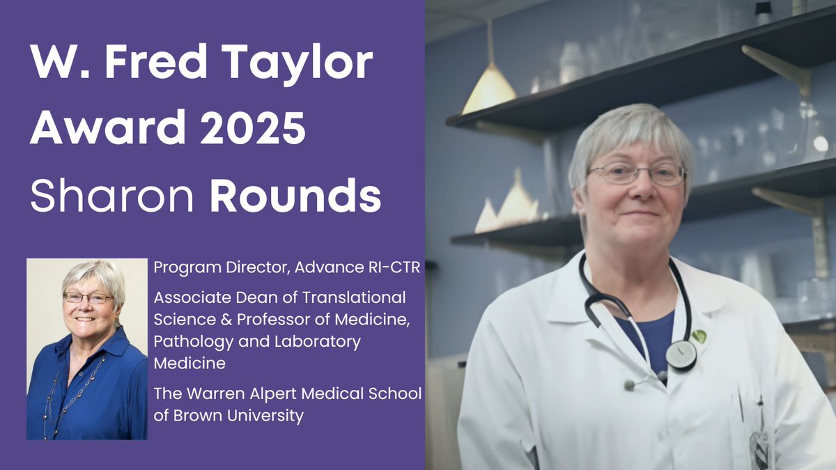 Advance_CTR's tweet image. 🎉 We share with pride that Advance RI-CTR Program Director &amp;amp; PI, Dr. Sharon Rounds has been honored with the 2025 W. Fred Taylor Award by @EPSCoR_IDeA  Coalition &amp;amp; Foundation! She will receive this prestigious award on Feb 3rd in Washington, DC. #EPSCoR #ResearchLeadership