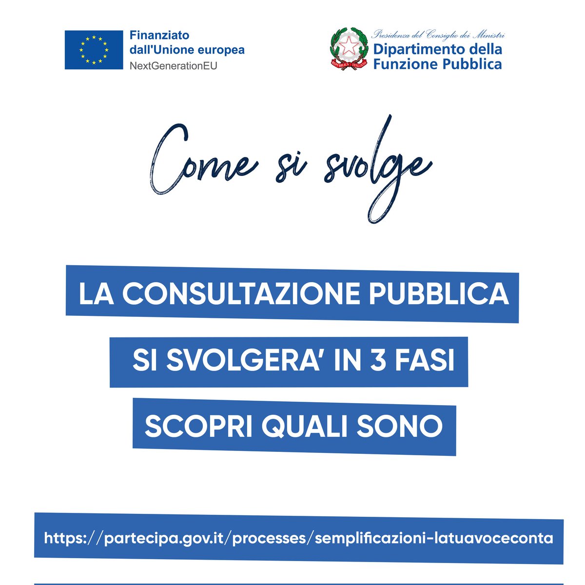 FunzPub's tweet photo. #latuavoceconta 
Al via la consultazione pubblica promossa dal Dipartimento per raccogliere segnalazioni e proposte di semplificazione da cittadini, imprese, dipendenti pubblici e associazioni. 
🎯Partecipare è semplice, scopri i dettagli su: https://t.co/v4usTgl6gW 

#ParteciPa https://t.co/r4CUgzRMDk