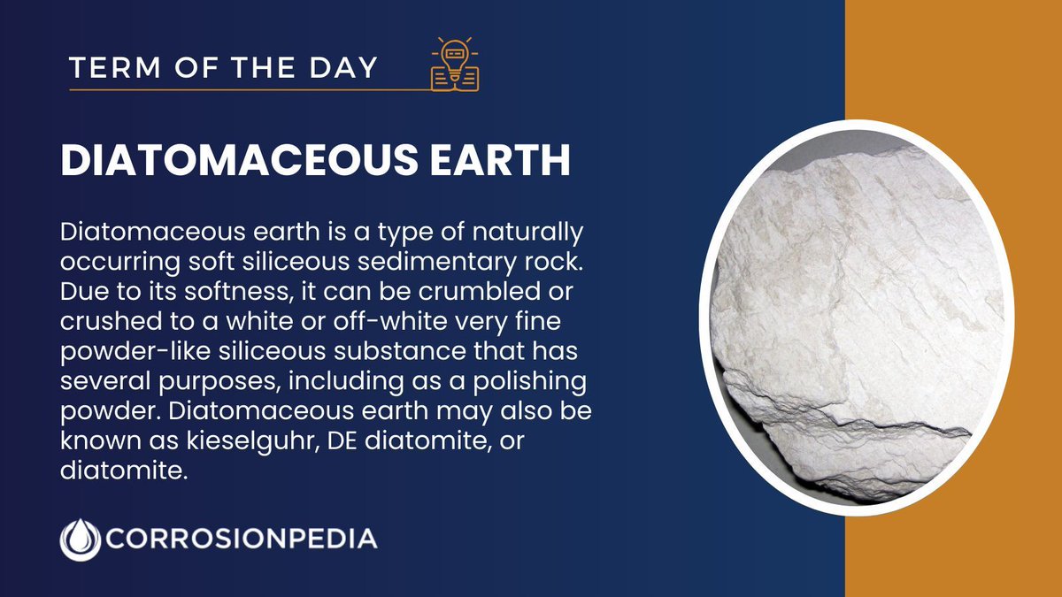 corrosionpedia's tweet image. Diatomaceous earth is a light and soft sedimentary rock that is mostly soil consisting of siliceous diatoms.
Learn more: buff.ly/40pSlzi

#DiatomaceousEarth #SiliceousRock #PolishingPowder #NaturalMaterials #SoilScience