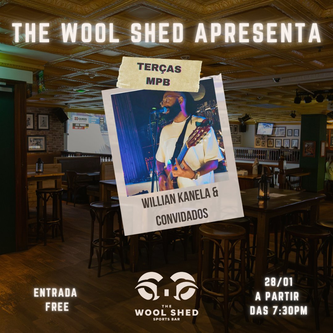 Um espaço para ouvir música boa, encontrar os amigos, comer bons petiscos e uma cerveja gelada. 

Willian Kanella vai estar no comando e trazendo convidado a partir das 7.30pm

Entrada free 
So vem que vai ser massa!

#WOOLSHEDBAA #mpb