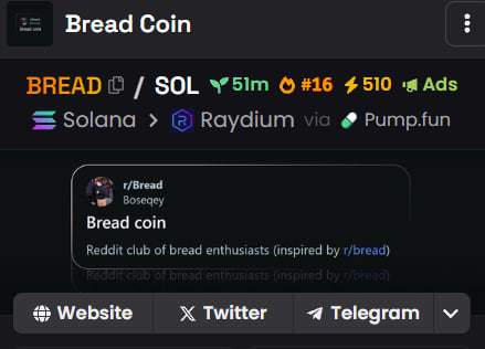 Bread coin on SOL tweet media