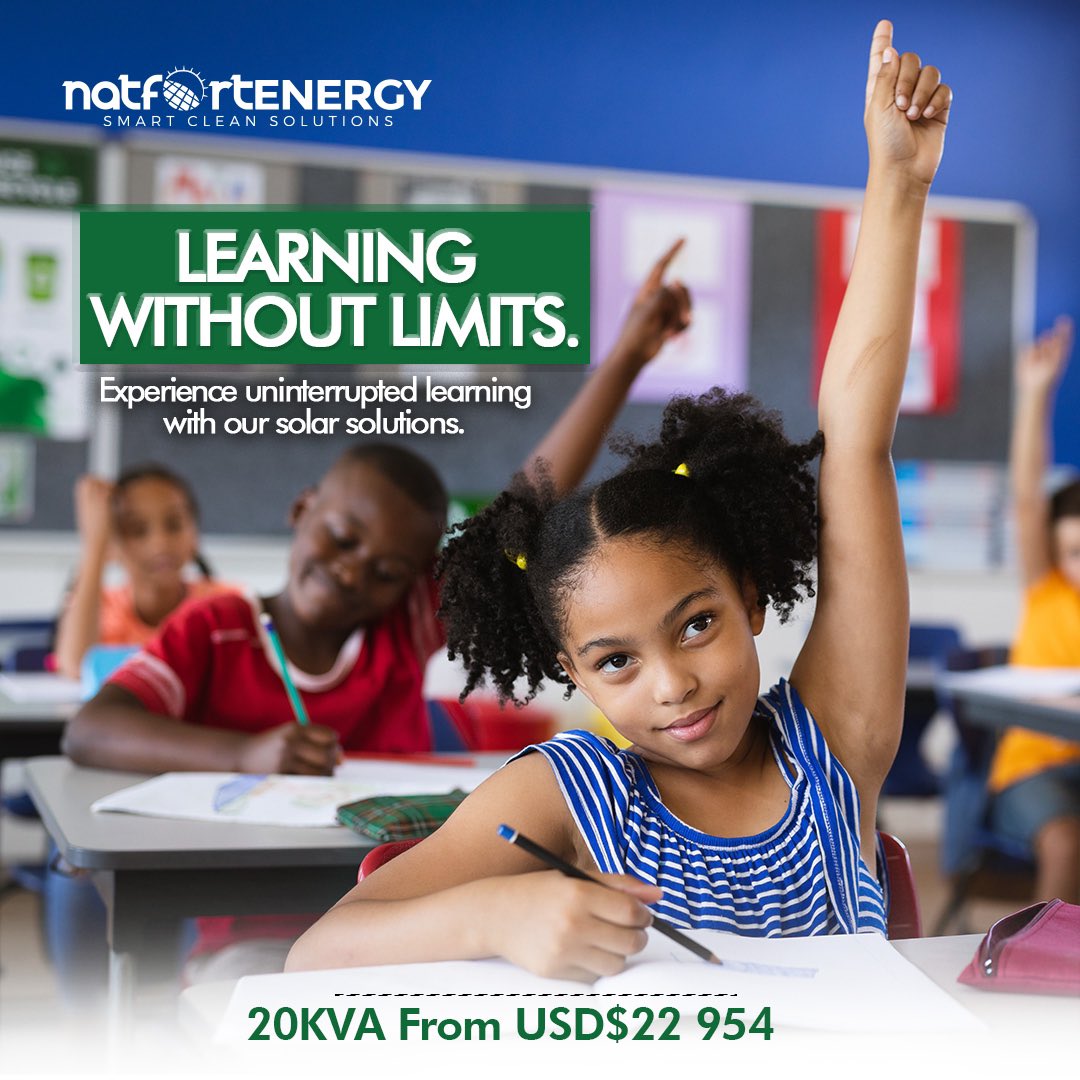 NatfortEnergy's tweet image. Power outages and load shedding affecting learning? Go solar and keep your school shining! No more lost hours, no more disrupted lessons. 

#SolarForSchools 
#UninterruptedLearning 
#EmpowerEducation
#RenewableEnergy
#SolarEnergy
#natfortenergyzw
#sustainability
#solarsystem