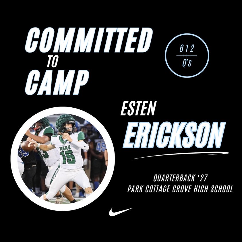 Esten Erickson (@estenerickson13) on Twitter photo Excited to be able to attend offensive skills camp with <a href="/612Qs/">612 Quarterbacks</a> !
<a href="/OJW_Scouting/">PrepRedzone Oliver</a> <a href="/PrepRedzoneMN/">Prep Redzone Minnesota</a> Excited to be able to attend offensive skills camp with <a href="/612Qs/">612 Quarterbacks</a> !
<a href="/OJW_Scouting/">PrepRedzone Oliver</a> <a href="/PrepRedzoneMN/">Prep Redzone Minnesota</a>