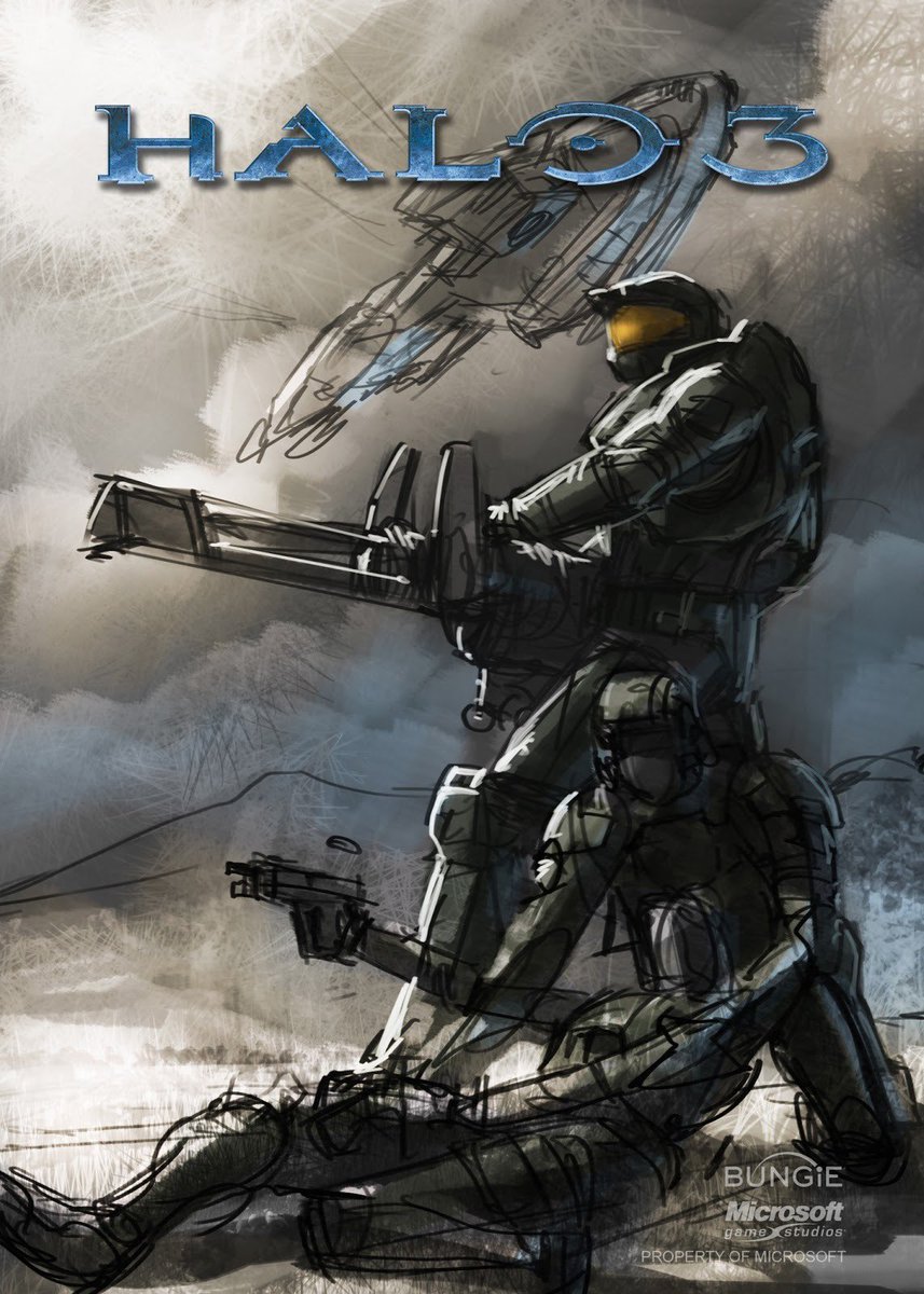 TheFoxEssence's tweet photo. Halo 3 concept art for the manual cover art https://t.co/8pEjuWUjiw