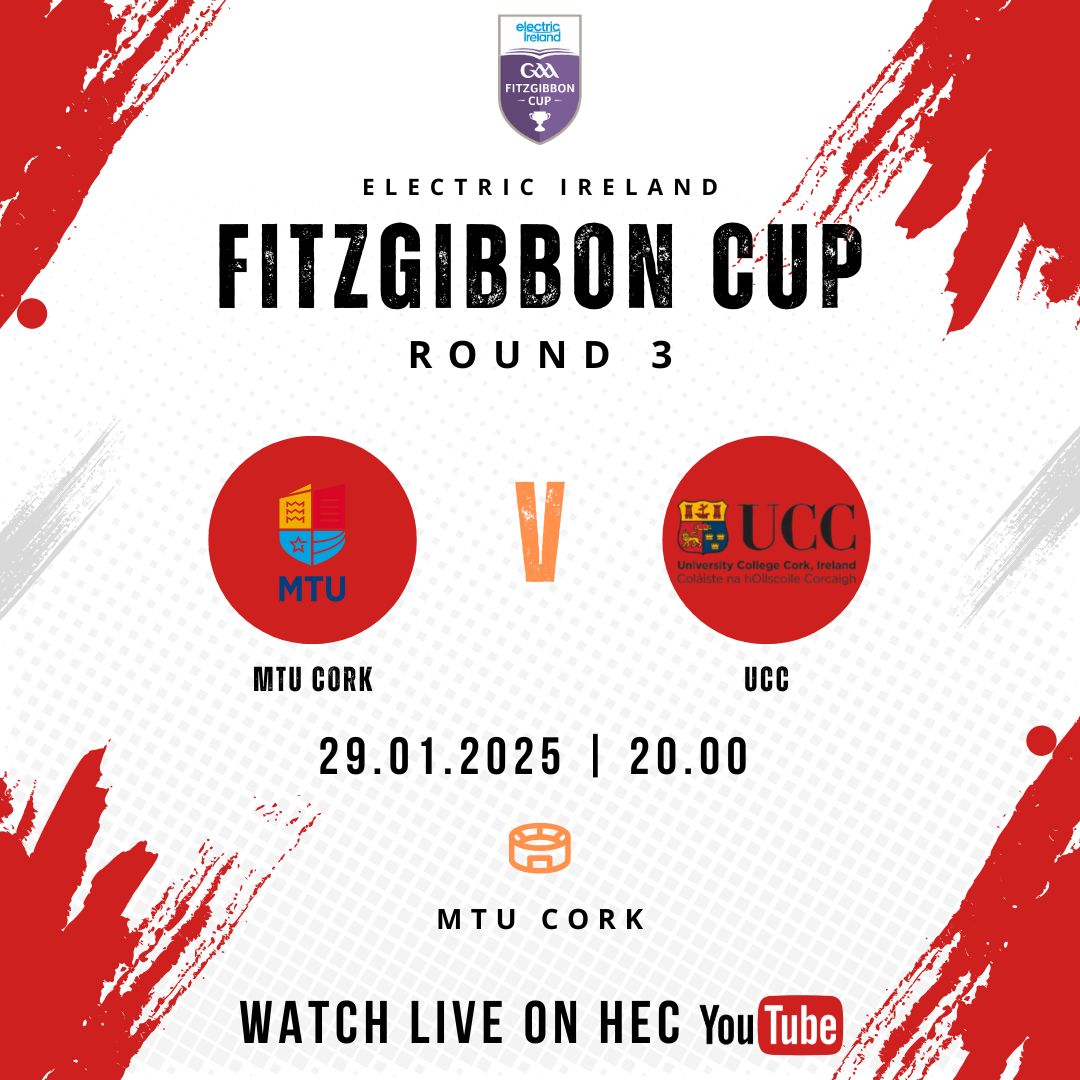 On Wednesday we will be streaming the <a href="/ElectricIreland/">Electric Ireland</a> Fitzgibbon Cup clash between <a href="/OfficialCorkGAA/">Cork GAA</a> rivals <a href="/MTUCork_GAA/">MTU Cork Campus Student GAA Club</a> and <a href="/ucc_gaa/">UCC GAA</a> on the HEC YouTube channel.

Winners of this derby will go straight through to the Fitzgibbon Semi-Final with the losers having to face a QF tie.