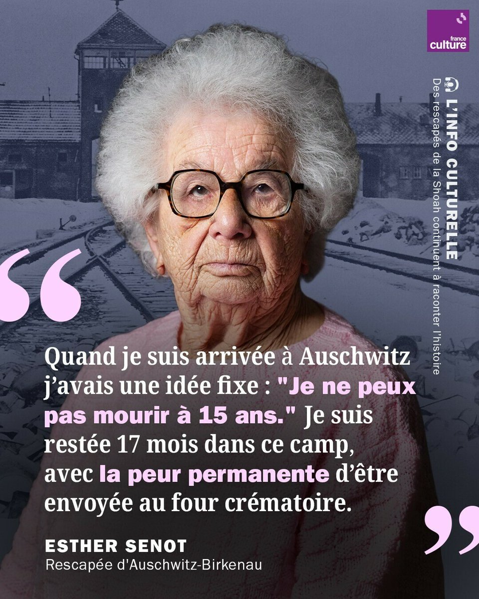 80 ans de la libération d’Auschwitz : des rescapés de la Shoah continuent à raconter l’Histoire.
Déportés à l'âge de 14 et 15 ans, Léon Lewkowicz et Esther Sénot, survivants de la Shoah aujourd’hui presque centenaires, témoignent encore. 
radiofrance.fr/franceculture/…