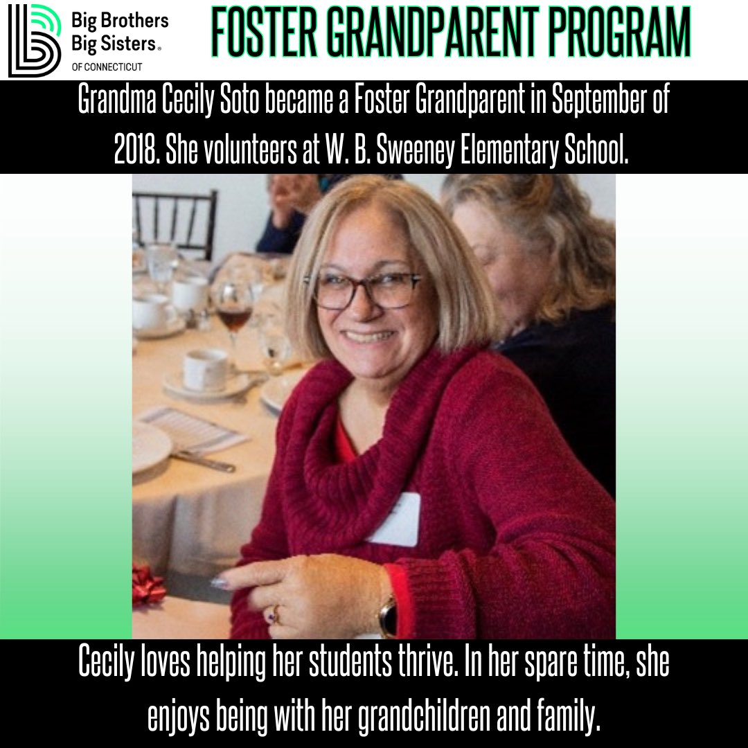 We 💚 our Foster Grandparent Program volunteers for helping youth in need thrive this National Mentoring Month.

To help change a child in need’s life for the better, forever, visit ctbigs.org/be-a-big-new-2.