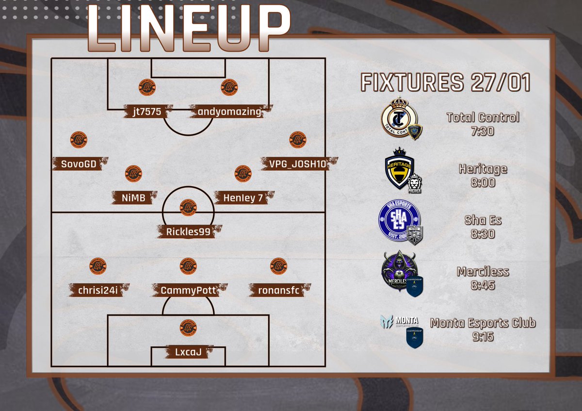 R4P (@r4p11s) on Twitter photo Night 1 🧨 Fuse is lit 🔥 TS Done ✅
New season has arrived. 📅
<a href="/OfficialVPG/">Virtual Pro Gaming</a>
<a href="/VPGUK/">VPG United Kingdom</a>
<a href="/BRFCHub/">BRFC Hub</a>
Let’s go !! 🟠🟠 Night 1 🧨 Fuse is lit 🔥 TS Done ✅
New season has arrived. 📅
<a href="/OfficialVPG/">Virtual Pro Gaming</a>
<a href="/VPGUK/">VPG United Kingdom</a>
<a href="/BRFCHub/">BRFC Hub</a>
Let’s go !! 🟠🟠