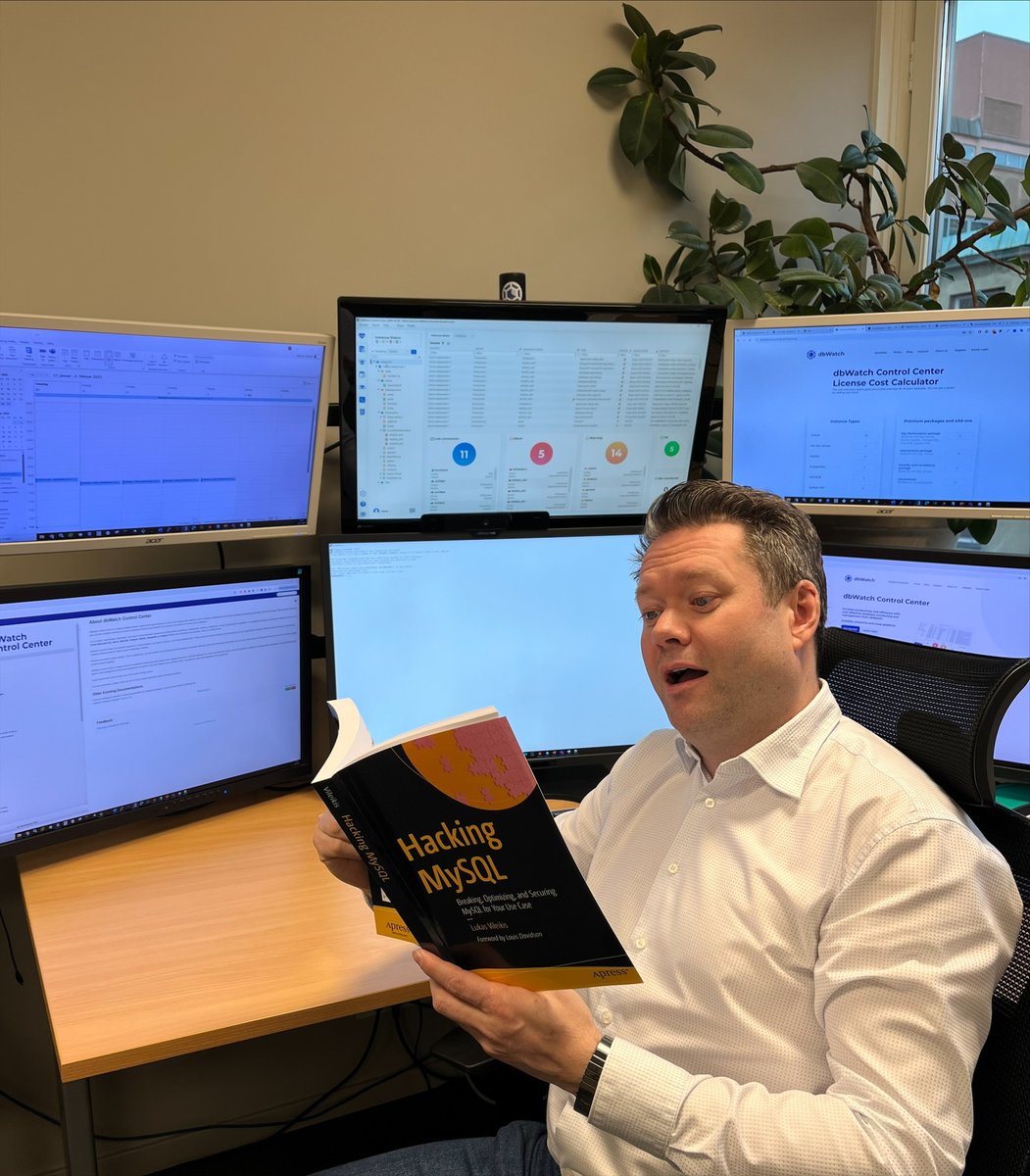 dbWatch's tweet photo. 💡Office topic of the week: Hacking MySQL!💡

Diving deep into the world of MySQL security and optimization! Thank you for this great book Lukas Vileikis! https://t.co/HWZjB3CQR8