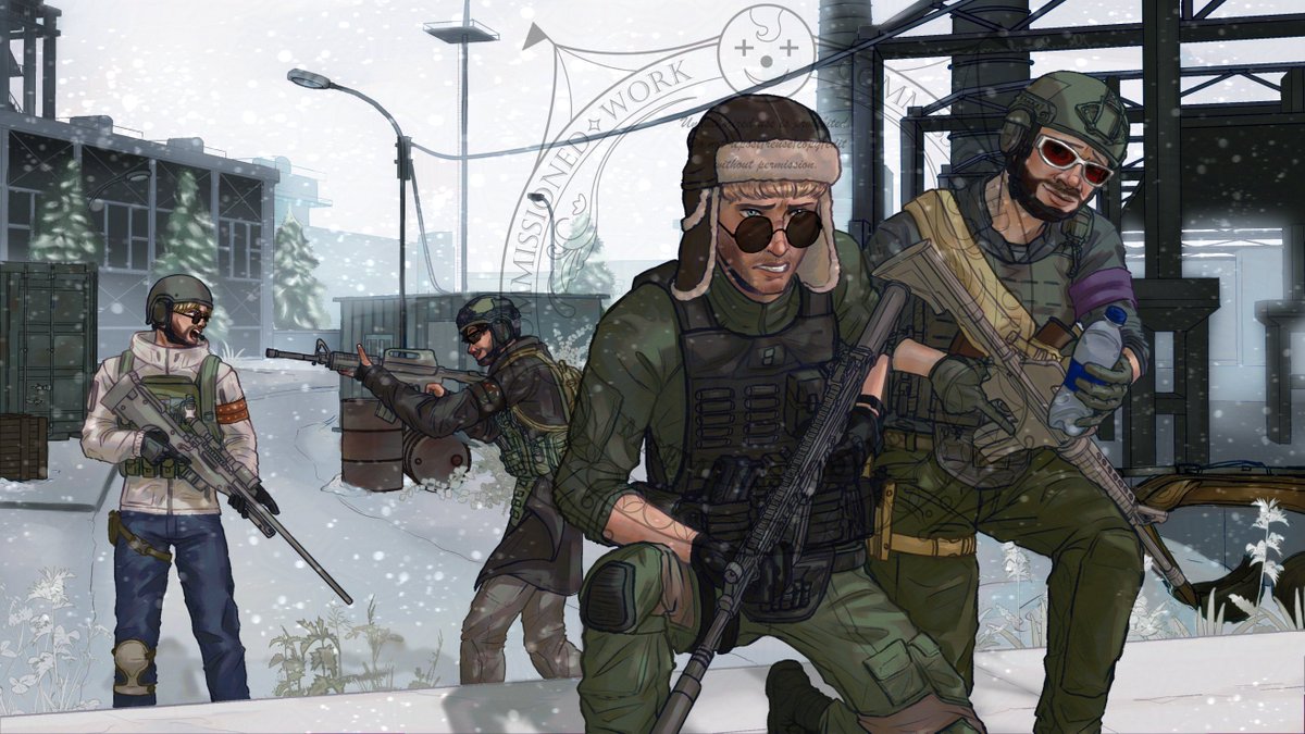 The BSCO boys traversing the harsh Tarkov environment ❄️🪖

#VGenComm #nopixelfanart #tarkov