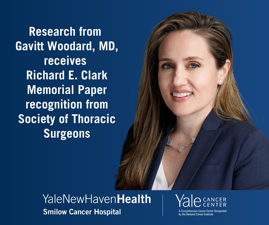 Yale Cancer Center (@yalecancer) on Twitter photo Congratulations <a href="/GavittWoodard/">Gavitt Woodard</a>, honored with the prestigious 'Richard E. Clark Memorial Paper for General Thoracic Surgery' at <a href="/STS_CTsurgery/">The Society of Thoracic Surgeons</a> Annual Meeting for "Lobectomy versus Sublobar Resection Among #LungCancer Patients Understudied in Recent Clinical Trials." Congratulations <a href="/GavittWoodard/">Gavitt Woodard</a>, honored with the prestigious 'Richard E. Clark Memorial Paper for General Thoracic Surgery' at <a href="/STS_CTsurgery/">The Society of Thoracic Surgeons</a> Annual Meeting for "Lobectomy versus Sublobar Resection Among #LungCancer Patients Understudied in Recent Clinical Trials."